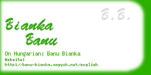 bianka banu business card